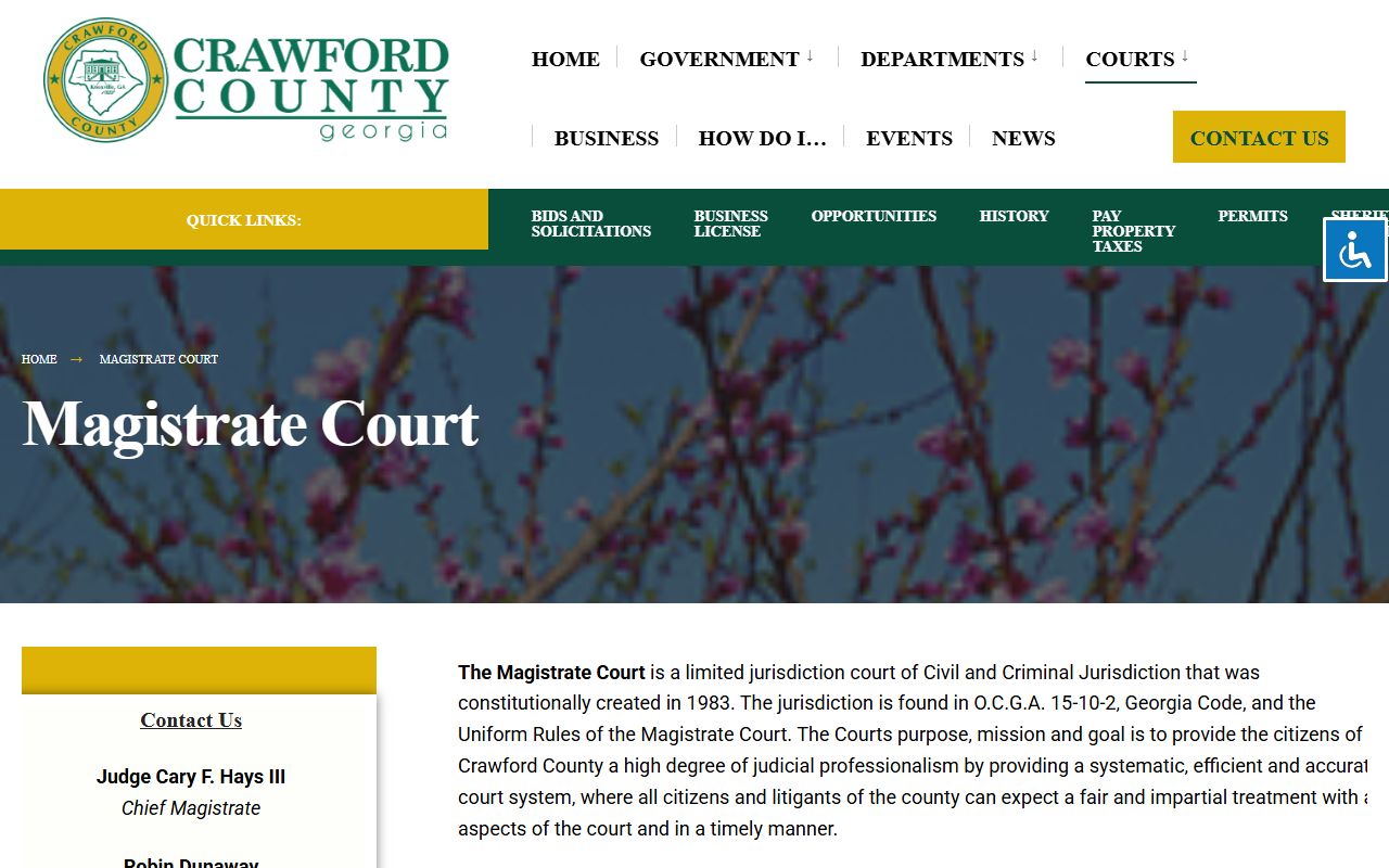 Crawford County court records after jail arrest magistrate court